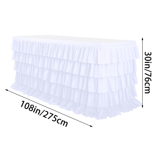 Toalha de mesa plissada multicamadas elegante 60x120 polegadas 1