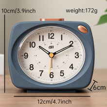 Silent Modern Bedroom Alarm Clock with Snooze & Night Light – Compatible with 1 AA Battery (Not Included)