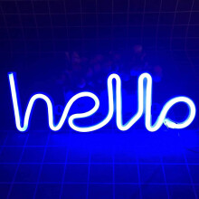 Neon Night Light, LED Neon Signs Night Light Hello Neon Lights Neon Lights for Kids Bedroom Battery USB Operated