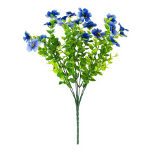 Valentine's Day Decor: 1 Pack UV-Resistant Blue Artificial Outdoor Flowers for Garden, Patio, Porch, Window Box – Compatible with Outdoor Use