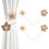 Boho Flower Curtain Tiebacks Beige Brown2Pack 1