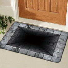 3D Hole Rug Optical Illusion 50 Inch Anti-Slip