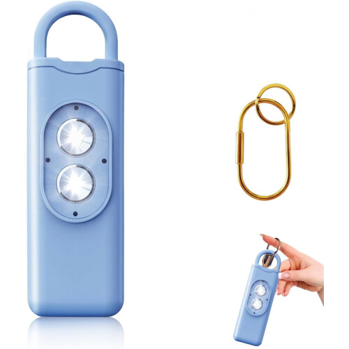 Personal Safety Alarm Rechargeable LED Keychain Blue