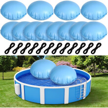 3 Pcs Pool Pillows for Above Ground Pools, 4x4 ft Inflatable Air Pillows with Ropes, PVC Ice Equalizer, Winterizing Balloon Accessories