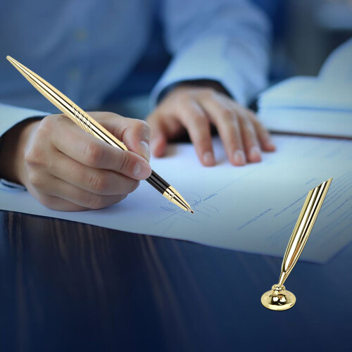 Σταθερό στυλό Signature για γραφείο – Μεταλλική ρεσεψιόν γραφείου, τράπεζας και 2