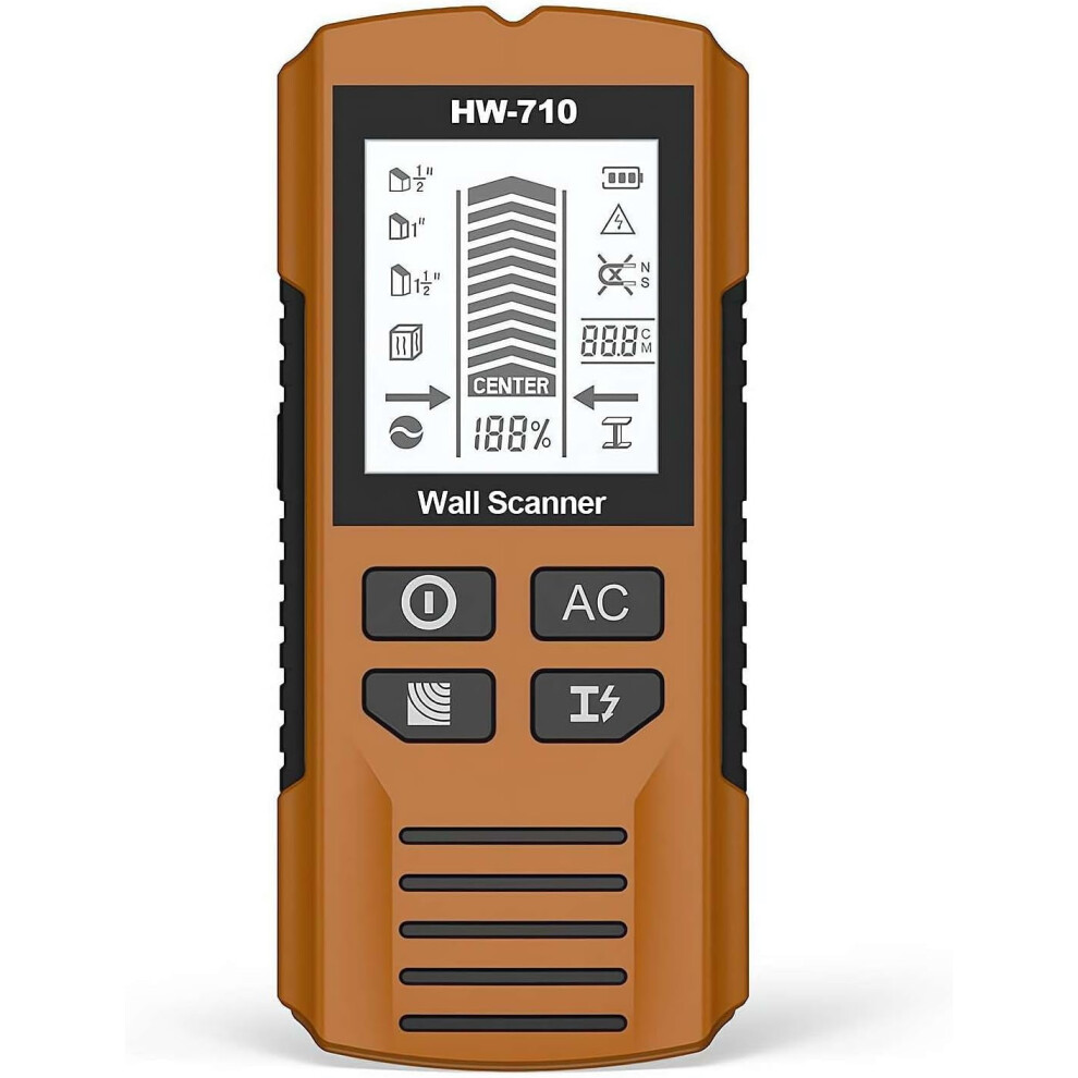 5-In-1 Handheld Metal & Wall Detector With Hd Lcd, Audio Alarm, Compatible With Stud Finders 9422877867769