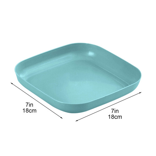 7" Blue Plastic Square Dinner Plate – Lightweight, Multipurpose, Compatible with Party, Wedding & Camping 2