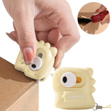 Cutter rétractable dinosaure 4,5 cm jaune