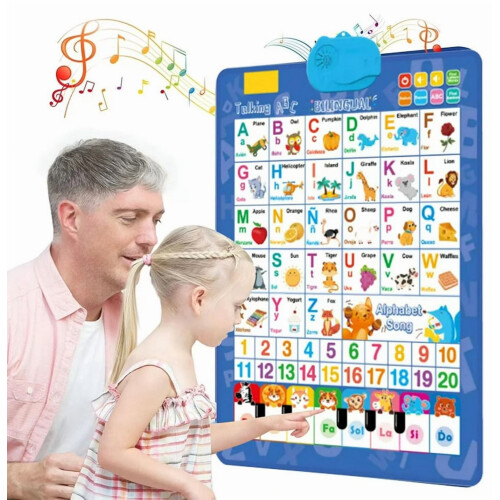 Tableau mural parlant anglais espagnol ABC chiffres animaux
