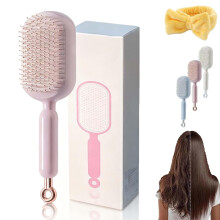 Retractable Cushion Massage Comb, Self Cleaning Hair Brush for Detangling Thick & Curly Hair, Anti Static for Wet/Dry Use