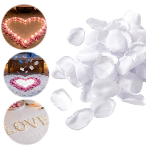 White Plastic Rose Petals for Decor 200 pcs 1
