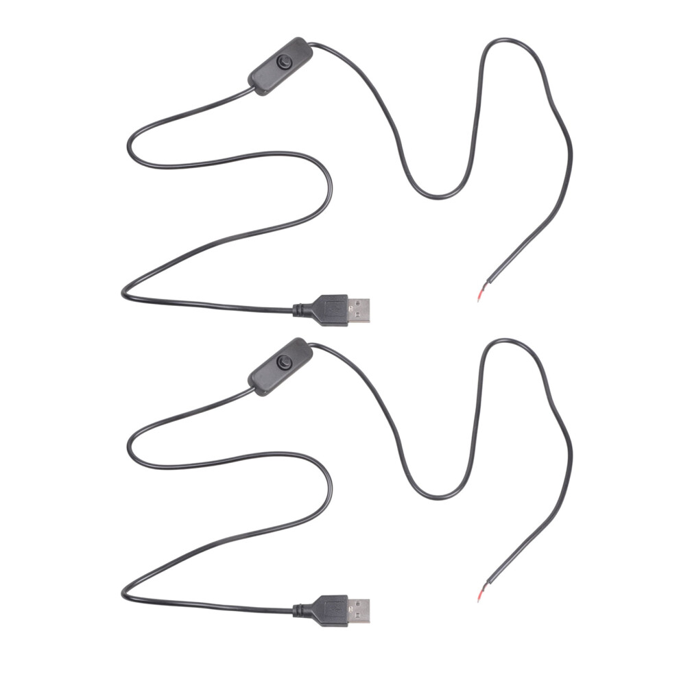 2 Pin Bare Wire Usb Power Cord 22Awg Tinned Tip With Switches 5V/1A Support Cable Power Lines Plastic Texture For Repair 9422877379811