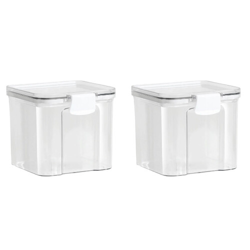 Borcan pătrat etanș de depozitare, 700 ml, din plastic