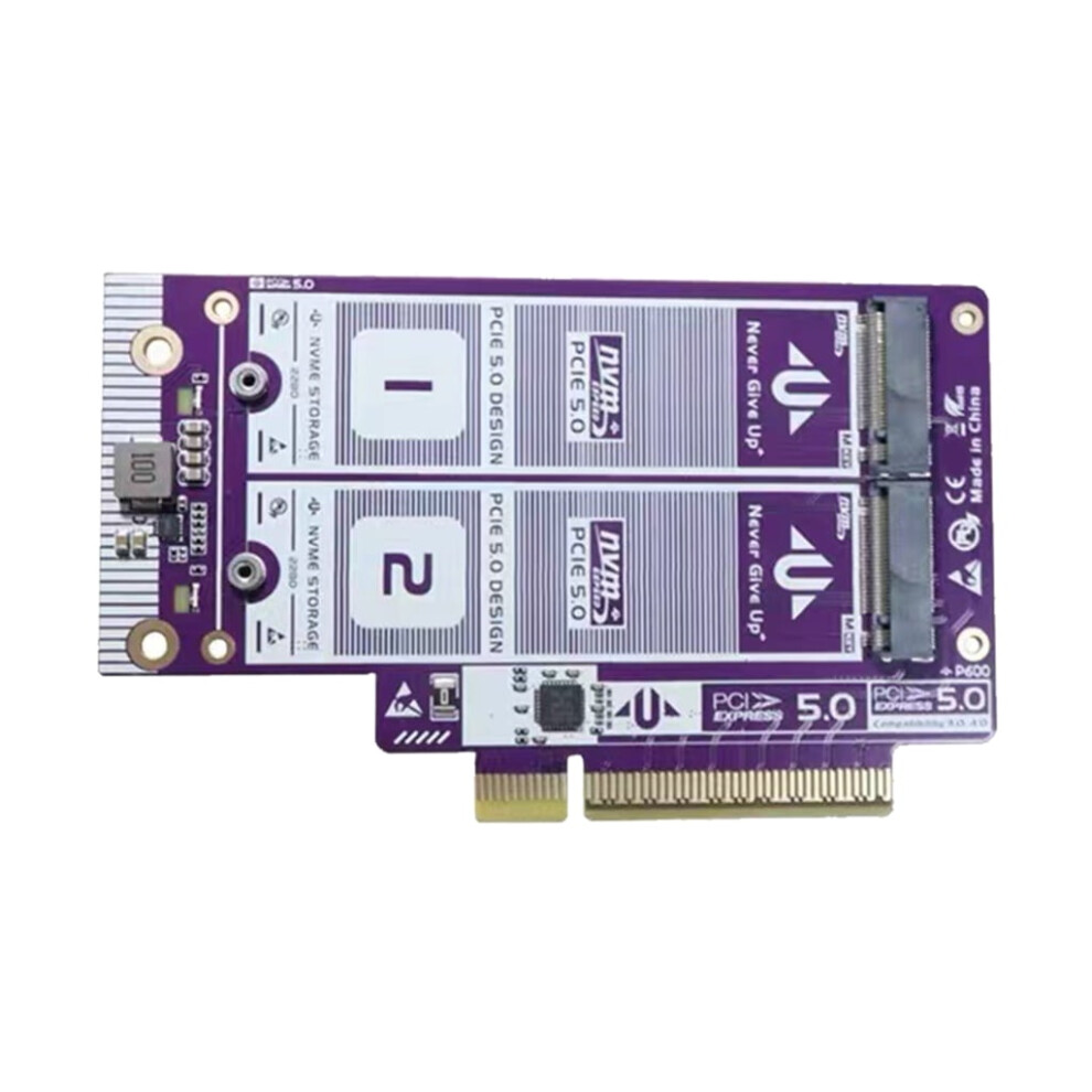 Pcie 5.0 To M.2 Nvme Adapter Card Pcie X8/X16 To M.2 Coverter Expansion Card Support For 2230 2242 2260 2280 9422877379781