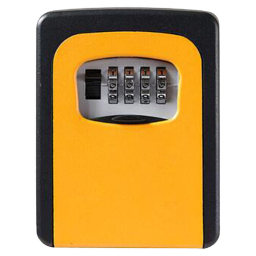 Wall-Mounted 4-Digit Weatherproof Key Lock Box, Large Capacity for 5 Keys, Resettable Code, Compatible with Indoor/Outdoor/Garage Use