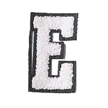 Écusson universitaire en chenille blanche, 7 cm (2,75 pouces)