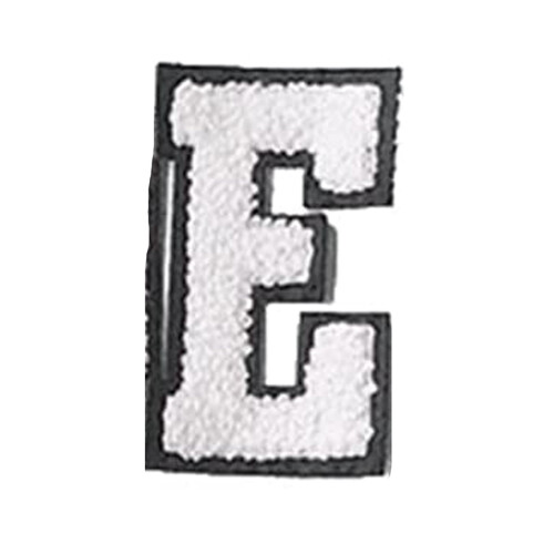 Écusson universitaire en chenille blanche, 7 cm (2,75 pouces)