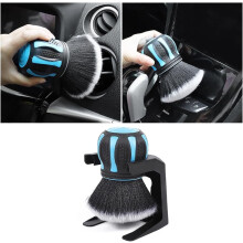 Spazzola ultra morbida per la cura dell'auto con supporto, colore blu.