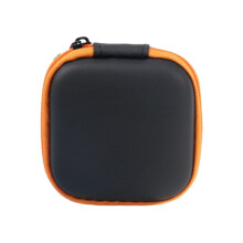 Tragbares, quadratisches Ohrhörer-Etui mit Reißverschluss (7,4 cm)