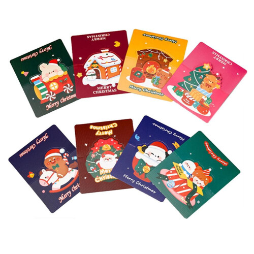 Carte de Noël 3D pliable, décor de bureau, scène festive 2
