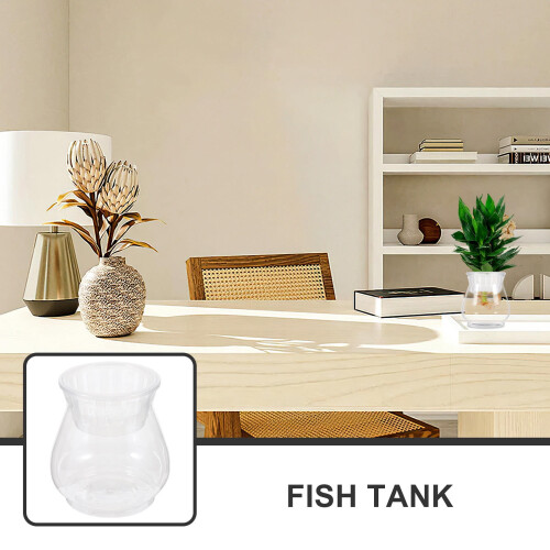Fish Tank For Goldfish Clear Plastic Fish Bowl Office Use 1Pack 2