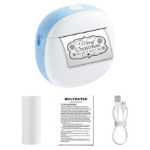 Inkless Portable Sticker Maker Wireless Label Printer with 1 Roll for Notes Photos and DIY Crafts