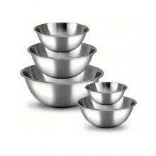 COOK WITH Stainless Steel Mixing Bowls - Nesting Bowls, 5 Pieces.