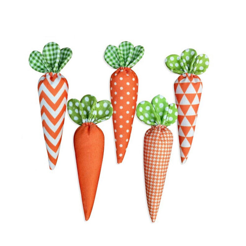Fabric Carrot Decor Set 5 Pack for Easter and Spring 1