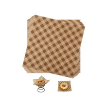 100pcs Deli Paper Sheets - 7x7 Inch Checkered Food Basket Liners for Sandwiches, Burgers - Greaseproof Wraps for Restaurant, Bakery, Catering