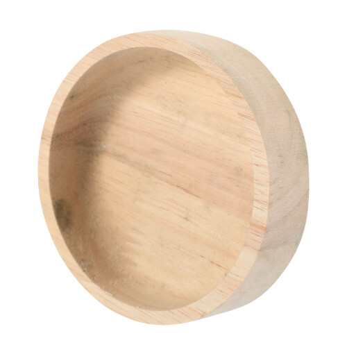 Hamstermatskål i trä, rund beige, 1 set