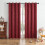 Thermal Insulated Blackout Curtain Panel Red 87x55in 6