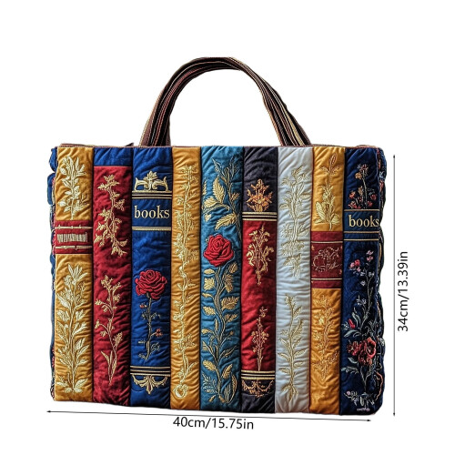 Bolsa de ombro feminina em lona com estampa, 40 x 34 cm (15,74 x 13,38 polegadas). 2