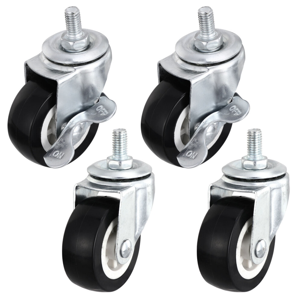 4Set Swivel Caster Wheels Assorted Color Pvc 360Degree Swivel For Work Benches 9399596099255