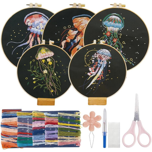 Quallen-Stickset, Kunststoff-Stanzvorlage, 1 Set