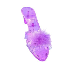 Princess Shoes Fancy Dress Multifunctional Beautiful Heels Slip on Shoe for Kids Purple