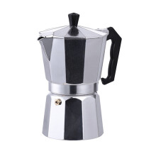 Italian-Style Aluminum Moka Pot, 6-Cup (300mL each), Compatible with Classic Italian & Cuban Café Brewing, Silver, Easy to Clean