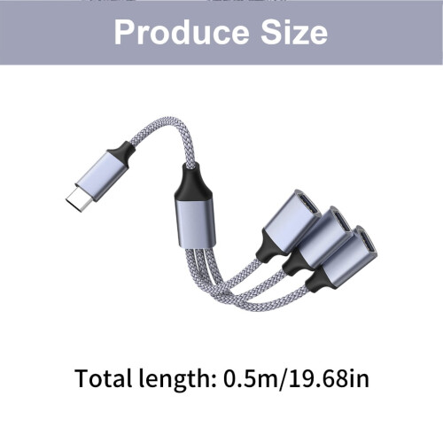 Concentrador USB-C a USB 2.0 de 3 puertos 1