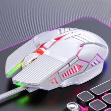 Wired USB Gaming Mouse with RGB Lighting and 4-Speed DPI Adjustment - Ergonomic Programmable Optical Mouse for Computer Gaming Performance