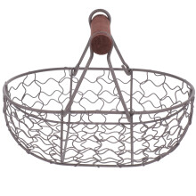Storage Basket Metal Wire Egg Basket Kitchen Storage for Fresh Eggs & Fruits 7.09X4.72X4.72in(1 pc)