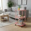 Pink Mobile Mini Table with Wheels – Space-Saving Side 5