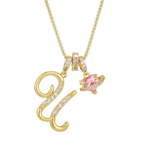Heart-shaped diamond-encrusted initial pendant necklace