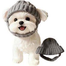 Gorro de punto rojo para perro con orejeras