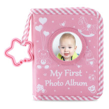 Babyfotoalbum „Rosa Bär“ mit Spiegel und Beißringen
