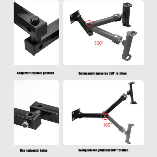 Multiple Angles Rotating Tablet Holder, Securely Wall Mount with Extendable Arm for 4-13Inch Phones and Tablets 2