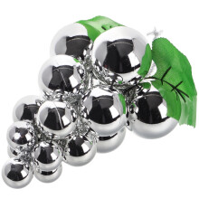 Decorative Plated Silver Artificial Grapes Pendant for Christmas Tree and Festive Display