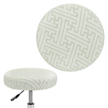 Housse de tabouret ronde élastique vert clair moyenne