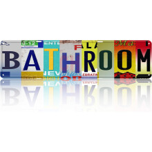 Vintage blikken verkeersbord, retro metalen wanddecoratie – 40 x 10 cm, geschikt voor huis, badkamer, keuken, schutting en gotische ruimtes.