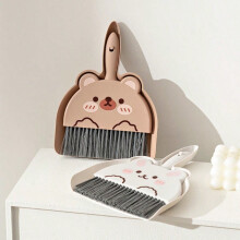 Teddy & Frog 3D Broom Set – Static Dust Control, Parent-Child Cleaning Game, Adorable Cartoon Design, No Dust Residue