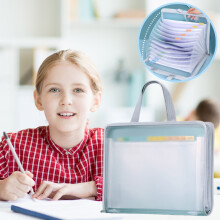 Transparente Dokumententasche für unterwegs, 14,09 x 11,61 x 1,57 Zoll, wasserdichter Papierorganizer mit Verschlussclips (Weiß)