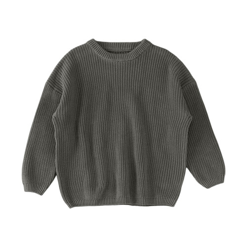 Mädchenpullover, Strickpullover mit Rundhalsausschnitt, langen Ärmeln, modischer Pullover für kaltes Wetter, Herbstpullover für Kinder, Z02Grün,